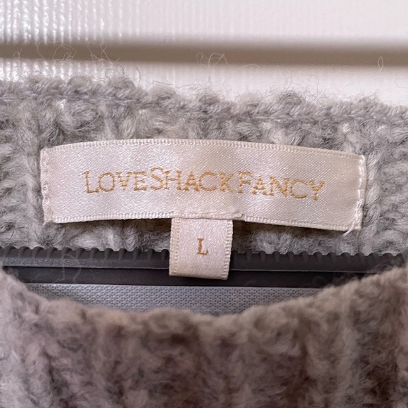 LoveShackFancy Rosie Pullover Sweater in Grey L - Picture 3 of 9